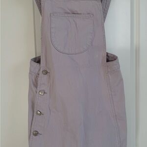 Purple Button-Front Apron Dress